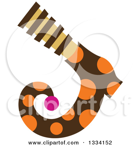 Clipart Of A Brown And Orange Polka Dot Witch Shoe   Royalty Free