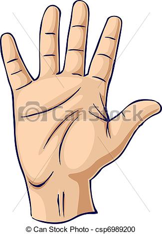 Clipart Of Hand Raised In An Open Hand Gesture   Hand Showing Open