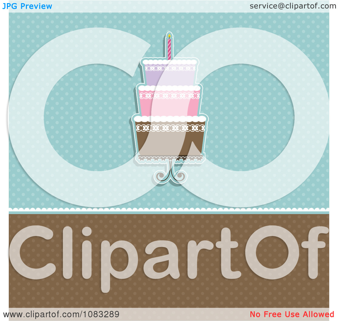 Clipart Retro Blue And Brown Polka Dot Cake Background   Royalty Free
