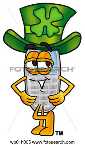 Clipart   Wireless Phone And Irish Hat  Fotosearch   Search Clip Art    