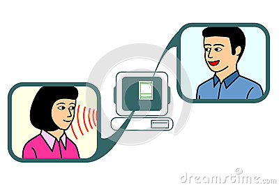 Couple Chatting Via Online Chat Application