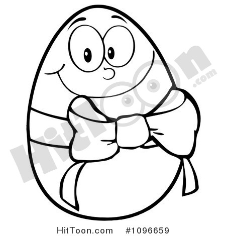 Easter Egg Clipart  1096659  Happy Easter Egg With A Ribbon And Bow By