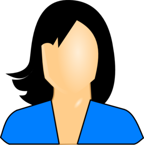 Female User Icon  Bright Blue  Clip Art At Clker Com   Vector Clip Art