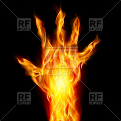 Fire Hand With Open Palm Download Royalty Free Vector Clipart  Eps