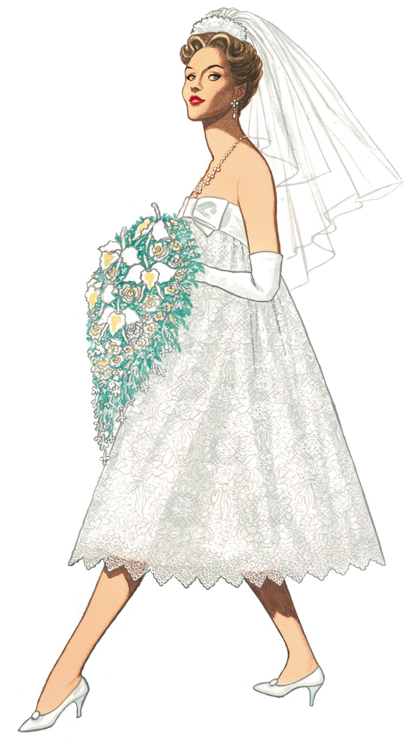 Graphic Of The Day 1957 Wedding Dress Dior   The Cottage Market