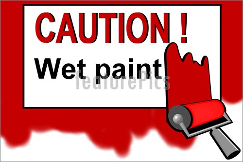 Illustration Of Caution   Wet Paint Warning Sign  Clip Art To Download
