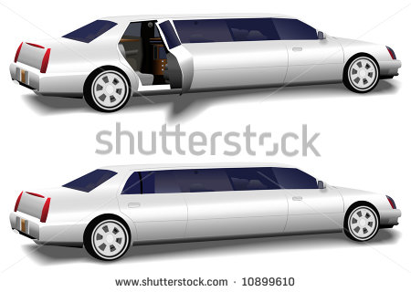 Limo Closed And Limo Door Open Invitingly To The Interior For Prom