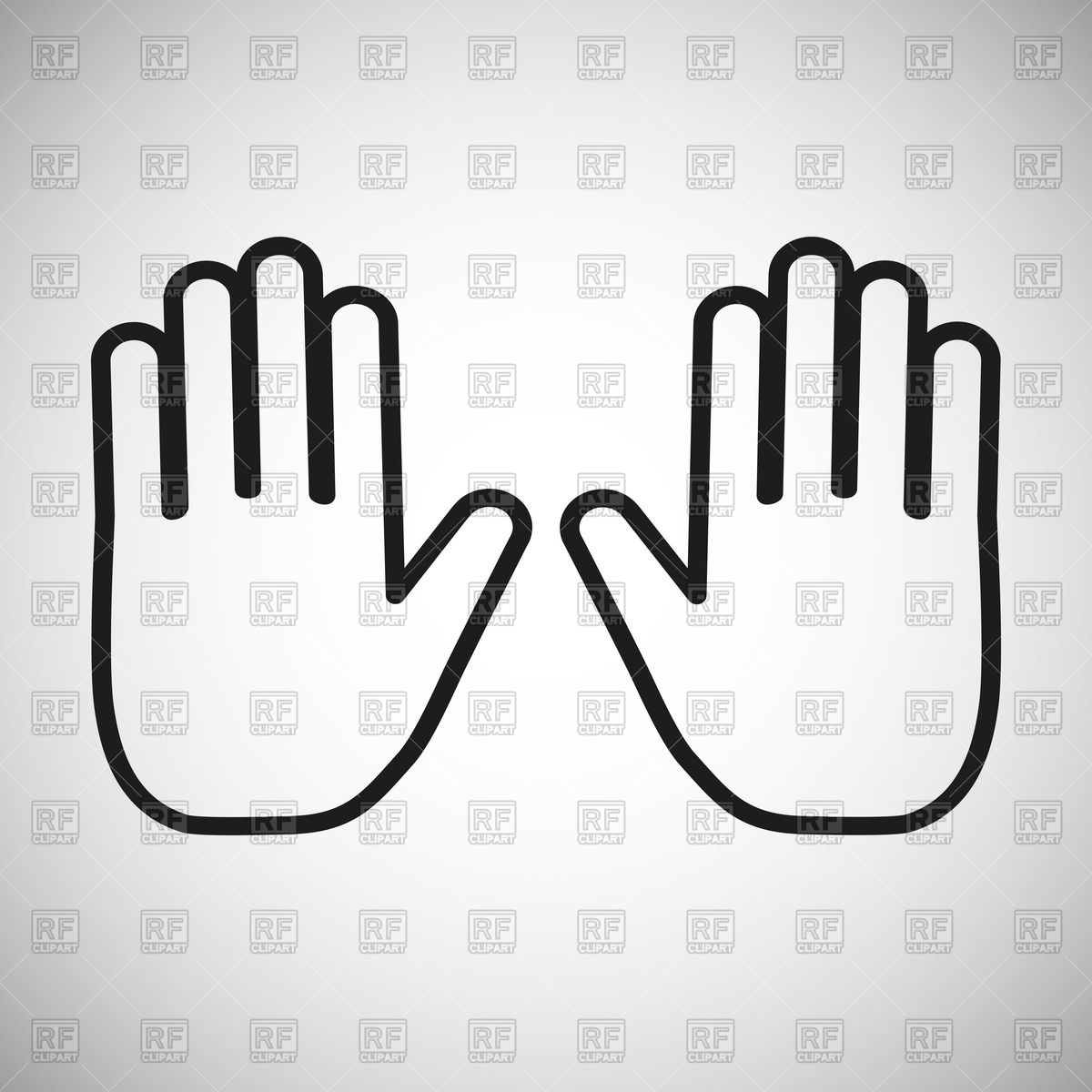 Open Palm   Simple Hand Icon 41337 Download Royalty Free Vector