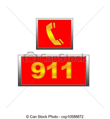Picture Of 911 Emergency   Illustration With Sign 911 Phone Emergency