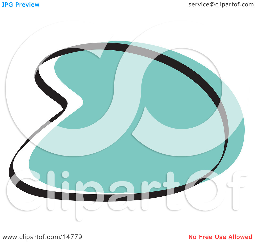 Retro Boomerang Turquoise Circle Graphic Shape Clipart Illustration By