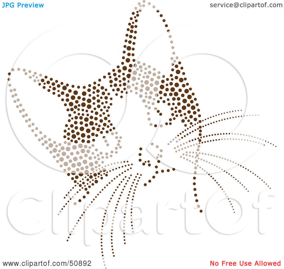 Rf  Clipart Illustration Of A Curious Kitten With A Brown Dot Pattern