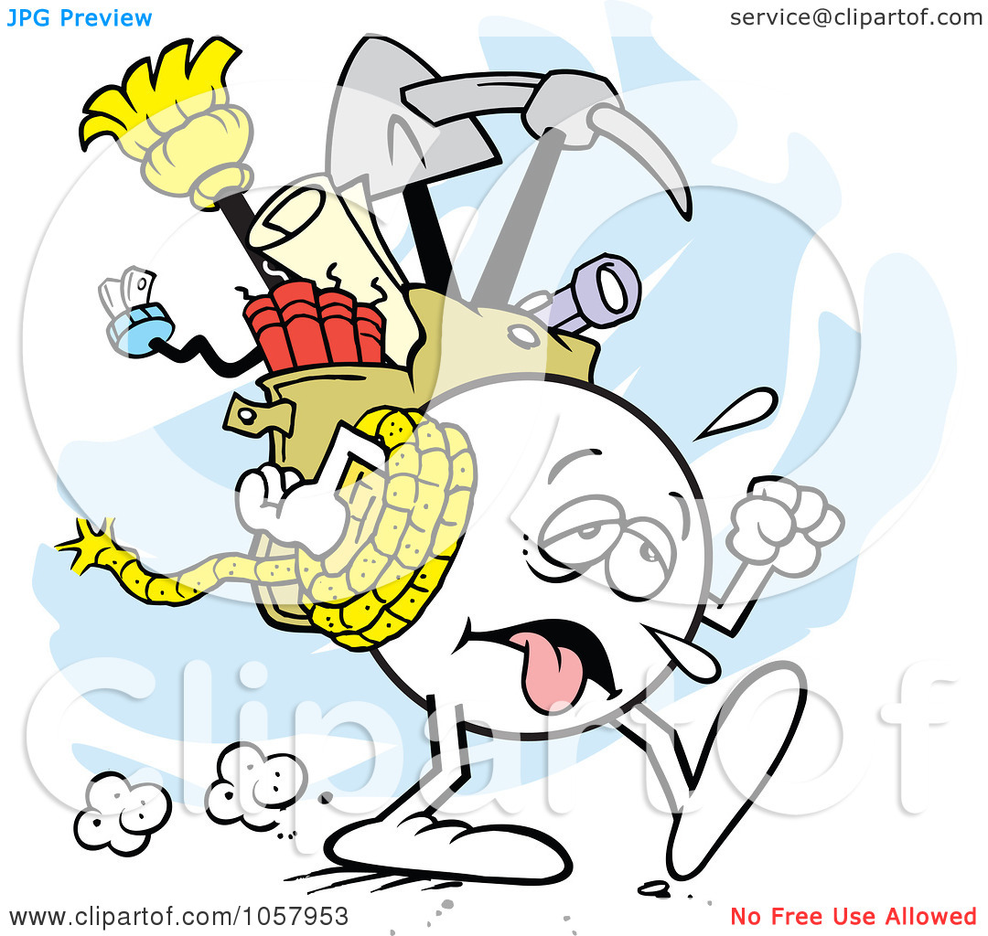 Royalty Free Vector Clip Art Illustration Of An Exhausted Trekking