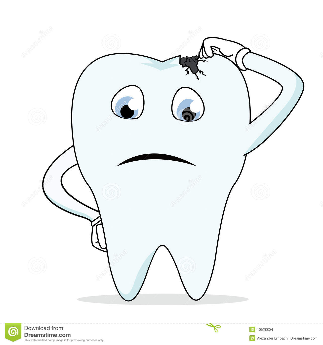 Sad Tooth Clipart A Sick Tooth With Sad Face