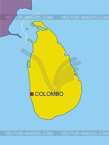 Sri Lanka Map   Vector Clipart