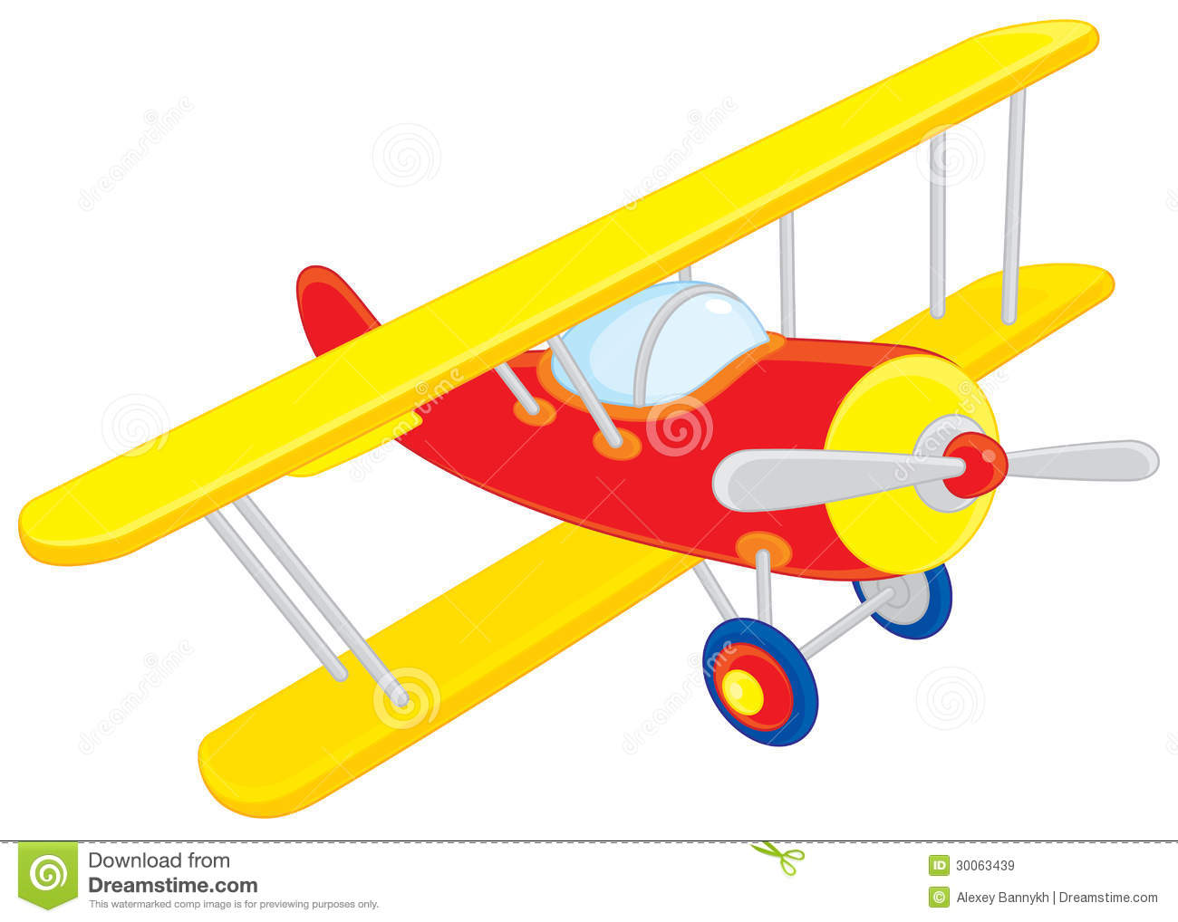 Toy Plane Vector Clip Art On A White Background