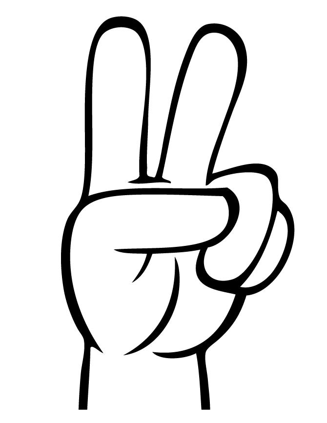 Two Finger Clipart Two Finger Peace Sign Coloring