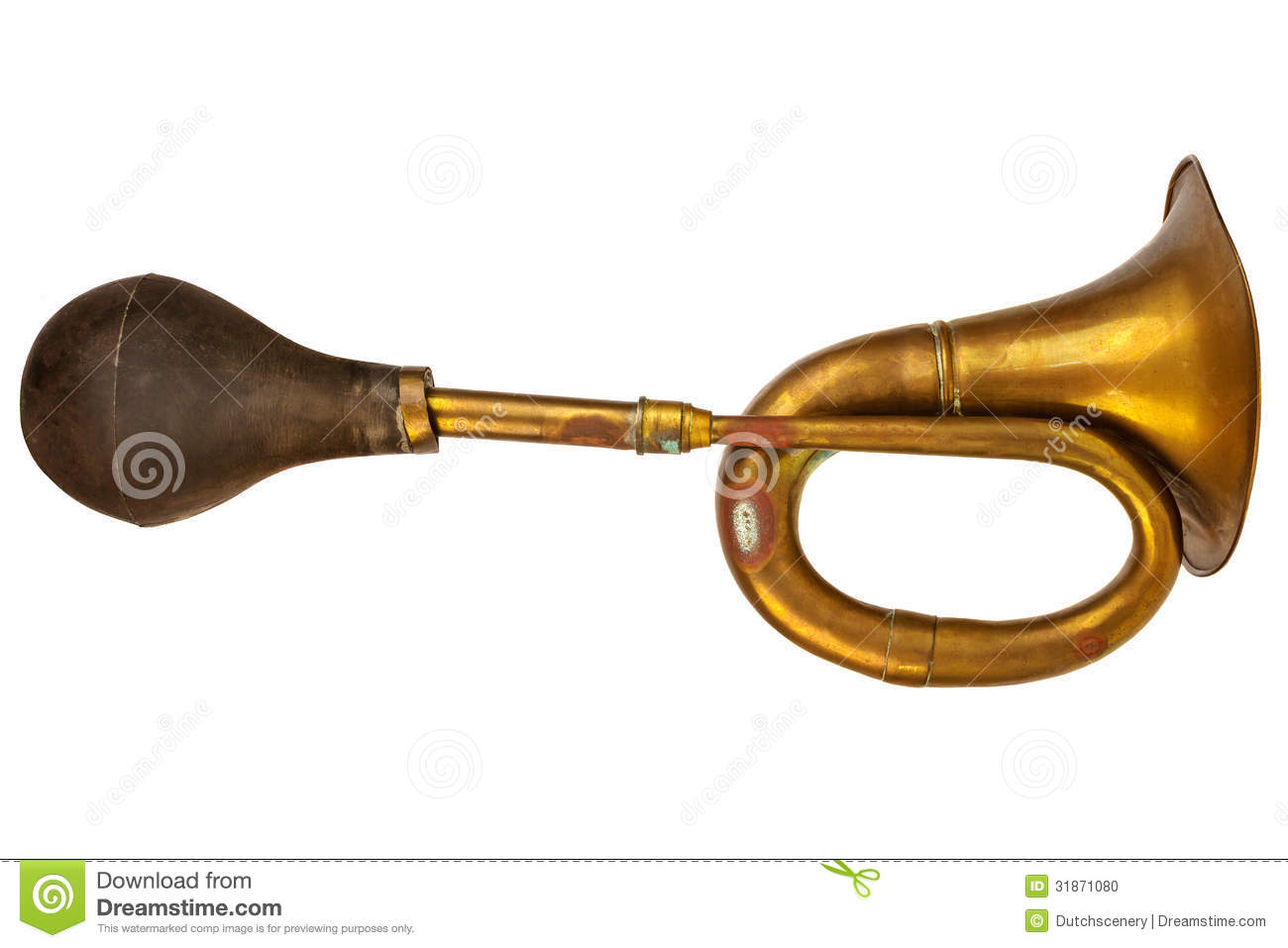 Bike Horn Clipart Old Brass Trumpet Or Car Horn Stock Photography