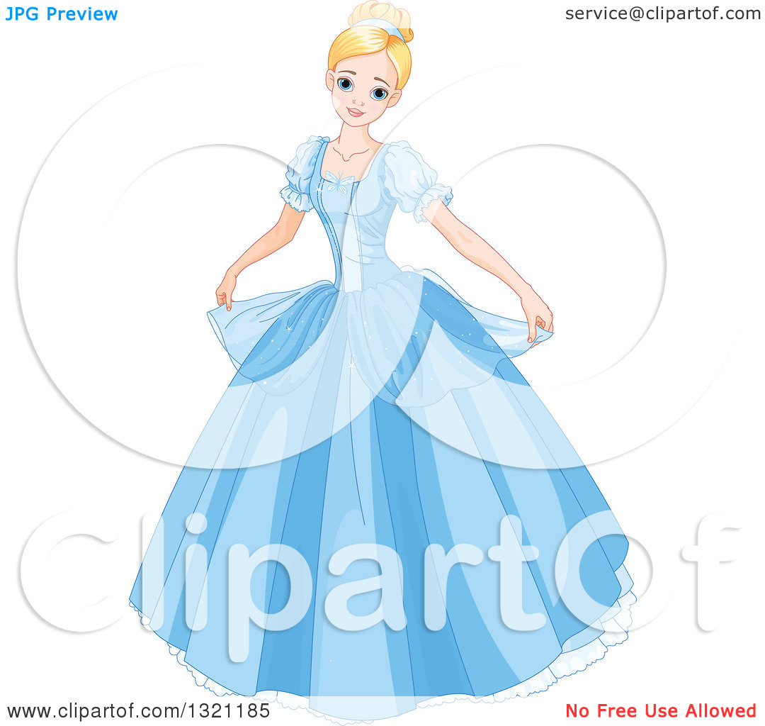 Blue Ball Gown   Royalty Free Vector Illustration By Pushkin  1321185