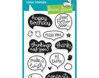 Chit Chat Lawn Fawn Stamps  15 Cute Stamps   Speech Bubble Bird