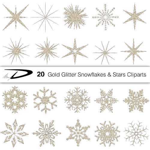 Clipart   Frozen Winter Clipart   20 Gold Glitter Clipart   Snow Pldz