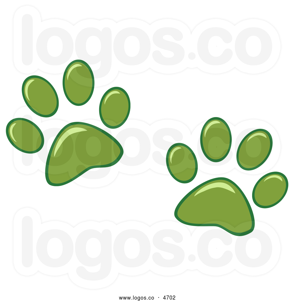 Clipart Two Green Dog Paw Dog Paw Print Clip Art