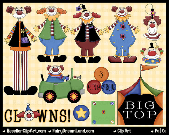 Clown Town Digital Clip Art   Commercial Use Graphic Image Png Clipart    
