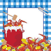 Crab Boil Party Invitation   Clipart Graphic