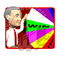 Game Show Host Spinning Wheel Animated Clipart