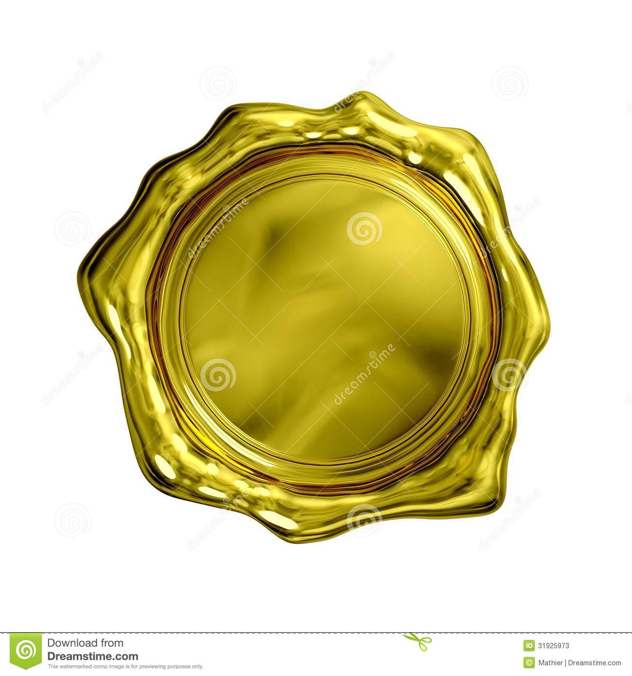 Gold Seal   Isolated  Blank White Or Transparent Background