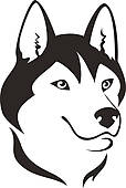 Husky Dog   Royalty Free Clip Art