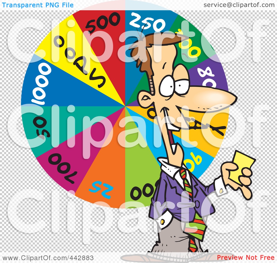 Illustration Of A Cartoon Game Show Host With A Wheel By Ron Leishman