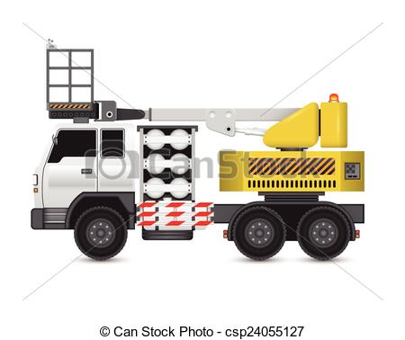 Illustration Of Boom Lift On Heavy Truck Csp24055127   Search Clipart