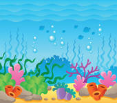 Image With Undersea Theme 1   Royalty Free Clip Art