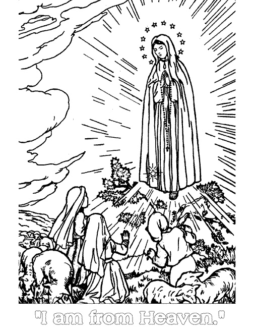 Our Lady Of Fatima Coloring Page   Catholic Coloring Sheets