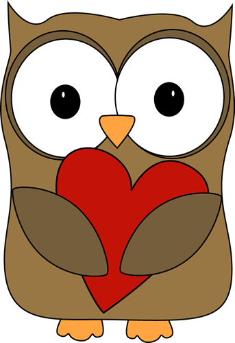 Owl Hugging A Heart Clip Art   Owl Hugging A Heart Image