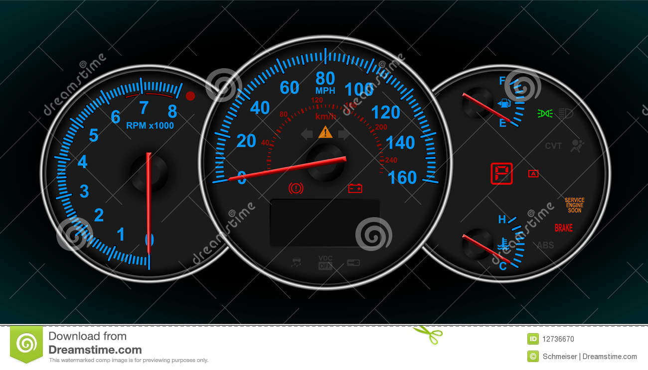 Rpm Gauge Clipart Speedometer And Rpm Gauge