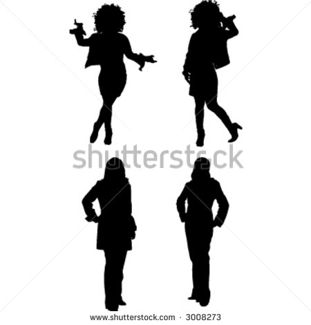 Silhouette Vector Of A Woman In Full Figure    3008273   Shutterstock