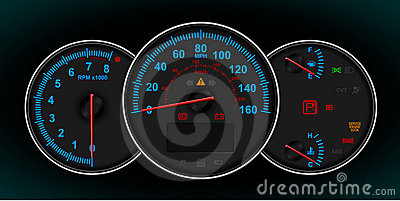 Speedometer And Rpm Gauge Cluster  Dashboard   Highly Detailed   Photo