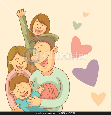 Vector Clipart Cartoon Illustration Of Happy Family Chit Chat By H4nk