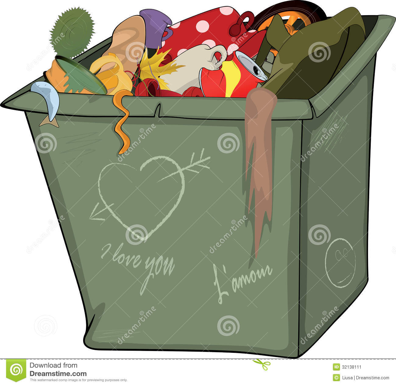 Waste Container  Cartoon Stock Image   Image  32138111