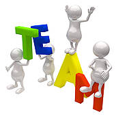 3d People With Word Team   Clipart Graphic