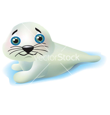 Arctic Seal Clipart Cute Baby Harp Seal Vector