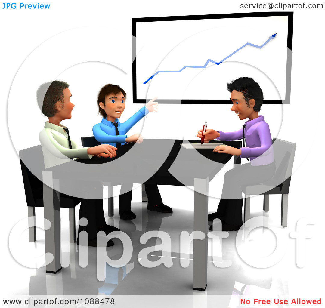 Boardroom Clipart Clipart 3d Business Guys Discussing Finances In A    