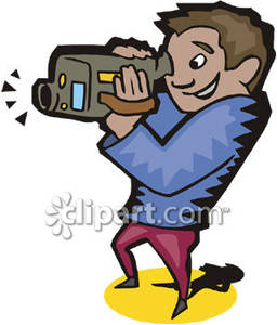 Boy Using A Camcorder   Royalty Free Clipart Picture