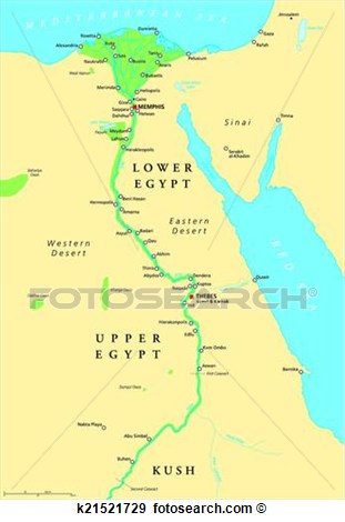 Clip Art Of Ancient Egypt Map K21521729   Search Clipart Illustration