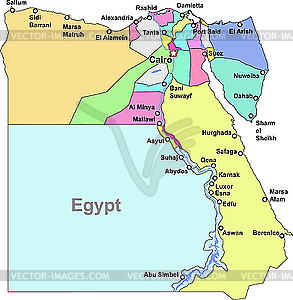 Egypt Map   Vector Clipart