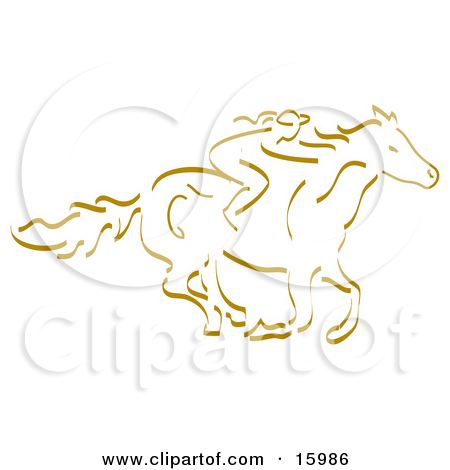 Girl Horseback Riding Clipart Illustration By Andy Nortnik  15986
