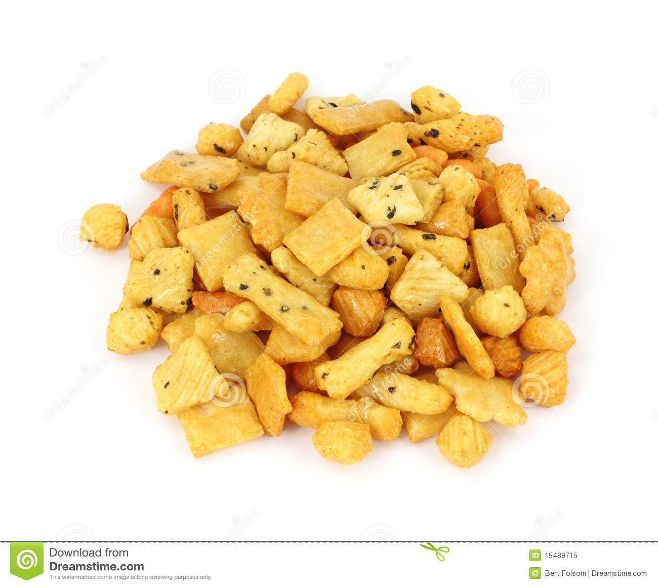Group Of Several Different Sized Rice Crackers On A White Background