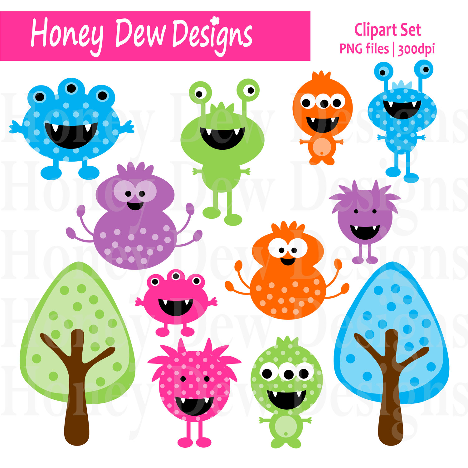 Instant Download Clipart Package 093 Cute By Honeydewdesign