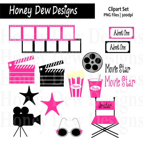 Instant Download   Clipart Package 129 Movie Theatre Clipart On Etsy